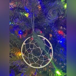 Green Dreamcatcher Holiday Ornament